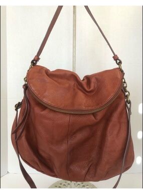 Margot NY Adele Cognac Leather Crossbody/ shoulder  Bag